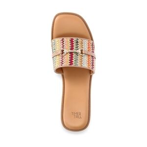 Time and Tru Multicolor Woven Slide Sandals